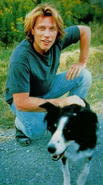 90s Jon with a dog
